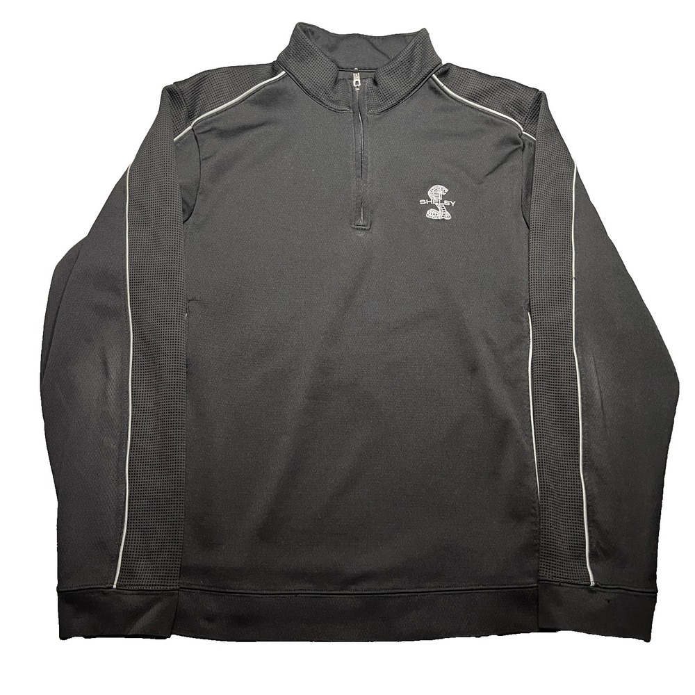 Shelby Mustang 1/4 Zip Sweatshirt Men's Large Black Performance Cobra Ford